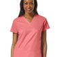 Women's Four-Pocket V-Neck Top - 1708 - Strawberry Pink