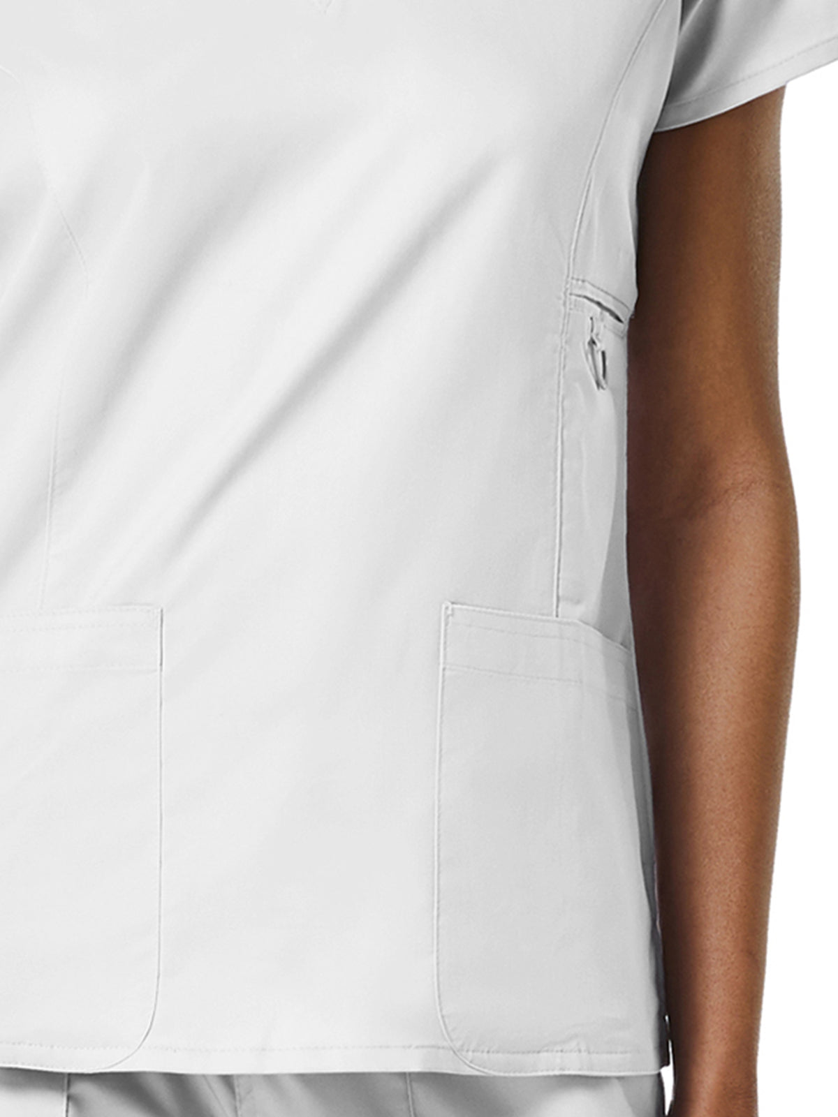 Women's Four-Pocket V-Neck Top - 1708 - White