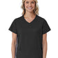 Women's Three-Pocket Curved Mock Wrap Top - 1726 - Black