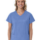Women's Three-Pocket Curved Mock Wrap Top - 1726 - Ceil Blue