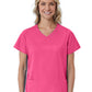 Women's Three-Pocket Curved Mock Wrap Top - 1726 - Candy Pink