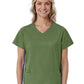 Women's Three-Pocket Curved Mock Wrap Top - 1726 - Olive