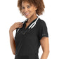 Women's Three-Pocket V-Neck Tuck In Top - 20301 - Black