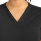 Women's Three-Pocket V-Neck Tuck In Top - 20301 - Black