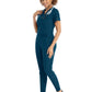 Women's Three-Pocket V-Neck Tuck In Top - 20301 - Caribbean Blue