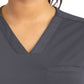 Women's Three-Pocket V-Neck Tuck In Top - 20301 - Pewter