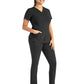 Women's Two-Pocket Tulip-Neck Top - 20302 - Black