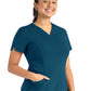 Women's Two-Pocket Tulip-Neck Top - 20302 - Caribbean Blue