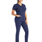 Women's Two-Pocket Tulip-Neck Top - 20302 - Navy
