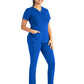 Women's Two-Pocket Tulip-Neck Top - 20302 - Royal Blue