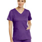 Women's Three-Pocket V-Neck Top - 3501 - Eggplant