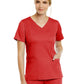 Women's Three-Pocket V-Neck Top - 3501 - Red