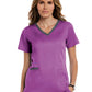 Women's Three-Pocket Heather Neck Band Top - 3502 - Dahlia