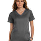 Women's Three-Pocket Heather Neck Band Top - 3502 - Pewter