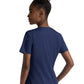 Women's Three-Pocket Notched Crew Neck Top - 3504 - Navy