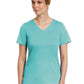 Women's Three-Pocket Curved Mock Wrap Top - 3701 - Aruba Blue