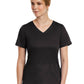 Women's Three-Pocket Curved Mock Wrap Top - 3701 - Black