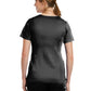 Women's Three-Pocket Curved Mock Wrap Top - 3701 - Black