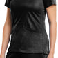 Women's Three-Pocket Curved Mock Wrap Top - 3701 - Black