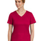Women's Three-Pocket Curved Mock Wrap Top - 3701 - Cherries Jubilee
