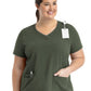 Women's Layered Three-Pocket V-Neck Top - 3901 - Olive