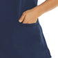 Women's Two-Pocket Knit V-neck Top - 3902 - Navy