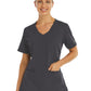 Women's Two-Pocket Knit V-neck Top - 3902 - Pewter