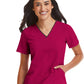 Women's Three-Pocket Contrast Stitching V-Neck Top - 4510 - Cherries Jubilee