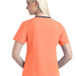 Women's Three-Pocket Contrast Stitching V-Neck Top - 4510 - Fresh Salmon