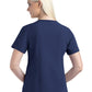 Women's Three-Pocket Contrast Stitching V-Neck Top - 4510 - Navy