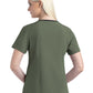 Women's Three-Pocket Contrast Stitching V-Neck Top - 4510 - Olive