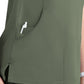 Women's Three-Pocket Contrast Stitching V-Neck Top - 4510 - Olive