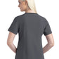 Women's Three-Pocket Contrast Stitching V-Neck Top - 4510 - Pewter