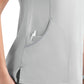 Women's Three-Pocket Contrast Stitching V-Neck Top - 4510 - Quiet Grey