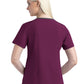 Women's Three-Pocket Contrast Stitching V-Neck Top - 4510 - Wine