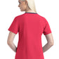 Women's Three-Pocket Contrast Stitching V-Neck Top - 4510 - Watermelon