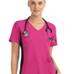 Women's Two-Pocket Mock Wrap Top - 4520 - Hot Pink