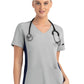 Women's Two-Pocket Mock Wrap Top - 4520 - Quiet Grey
