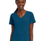 Women's Three-Pocket Mock Wrap Top - 4521 - Caribbean Blue