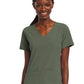Women's Three-Pocket Mock Wrap Top - 4521 - Olive