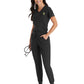 Women's One-Pocket V-Neck Tuck-In Top - 4530 - Black