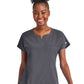 Women's Three-Pocket Notched Neck Dolman Top - 4540 - Pewter