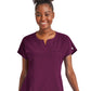 Women's Three-Pocket Notched Neck Dolman Top - 4540 - Wine