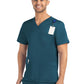 Men's Three-Pocket V-Neck Top - 5502 - Caribbean Blue