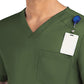 Men's Three-Pocket V-Neck Top - 5502 - Olive