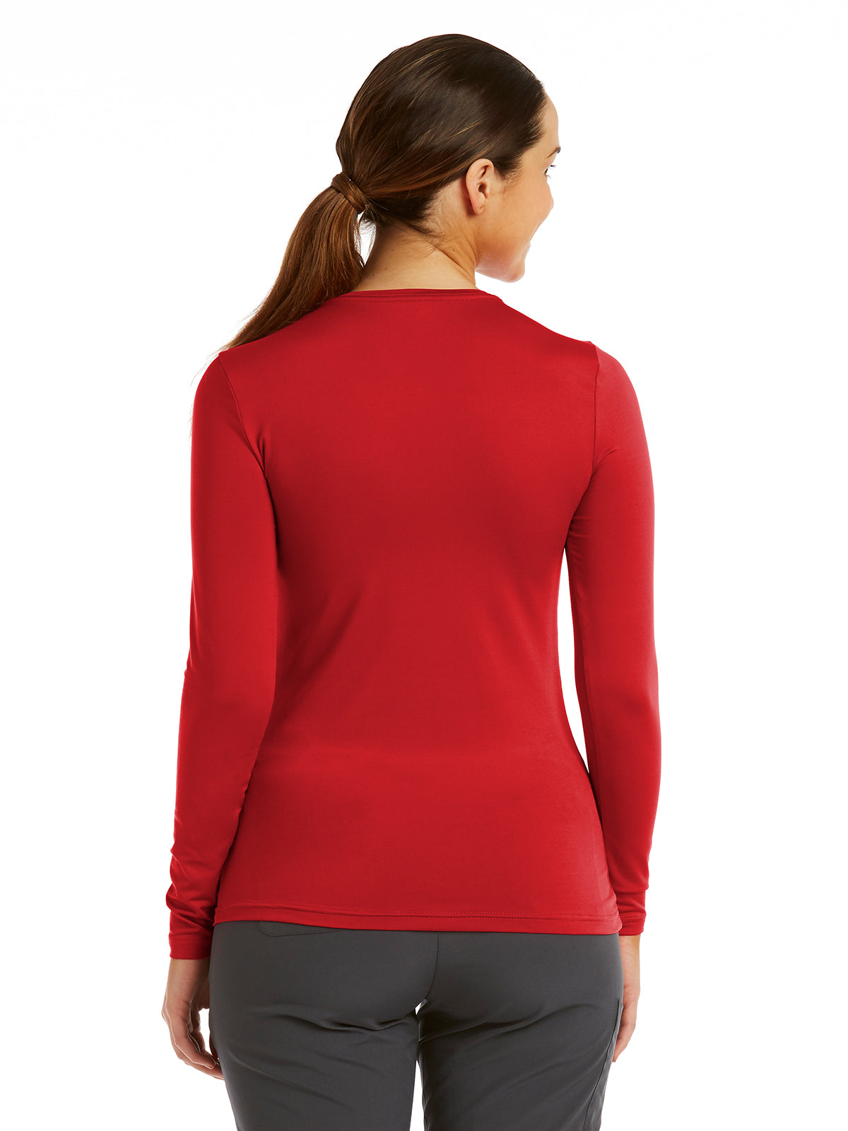 Women's Basic Long Sleeve Underscrub Tee - 6909 - Red