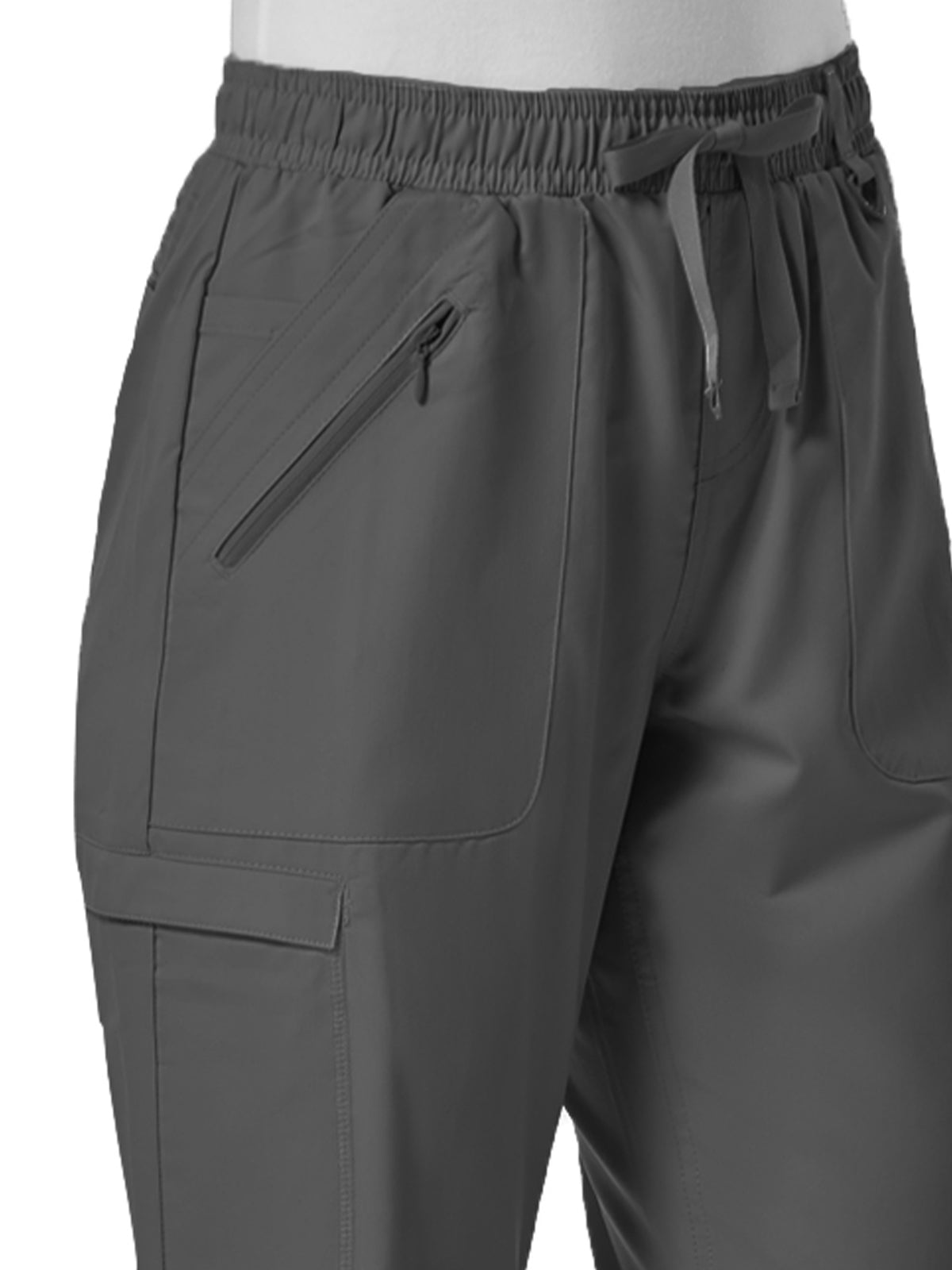 Women's Six-Pocket Full Elastic Pant - 7308 - Charcoal