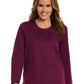 Women's Three-Pocket Round Neck Jacket - 7701 - Wine