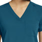 Women's Fitted One-Pocket V-Neck Top - SJ101 - Caribbean
