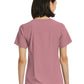 Women's Fitted One-Pocket V-Neck Top - SJ101 - Dusty Rose